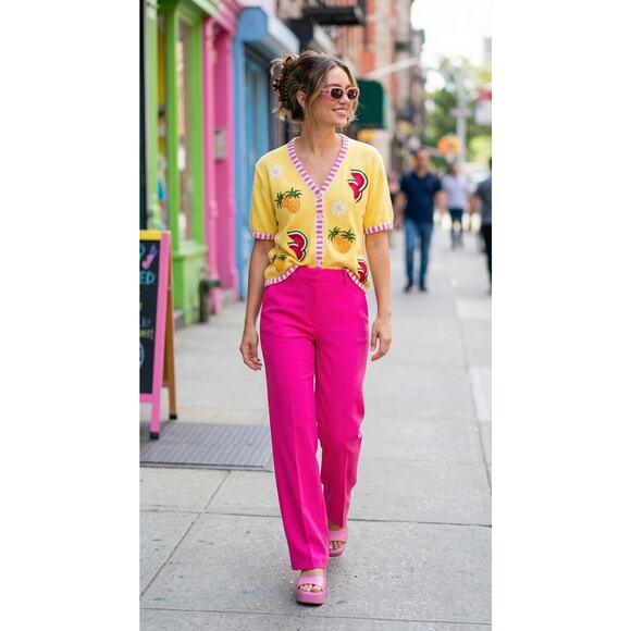 Vintage Quacker Factory Fruit Cardigan XL/XXL – Pineapple & Watermelon Knit - Picture 1 of 9